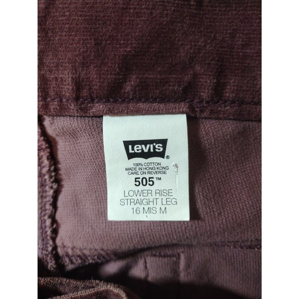 Vtg Levis 505 Corduroy Jeans Womens 16M (35×31) Mauve Pink Low Rise Straight Leg - Picture 3 of 13